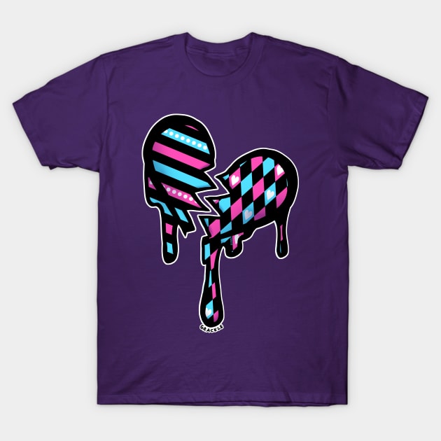 Pink and Blue Harlequin T-Shirt by Jan Grackle